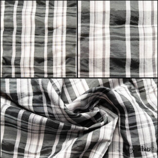 Black and Grey Plaid Silk Voile