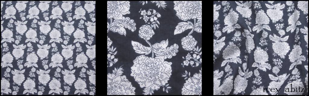 Black and White Floral Voile