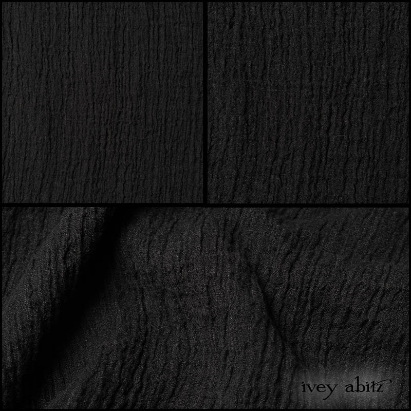 Black Washed Crinkled Linen