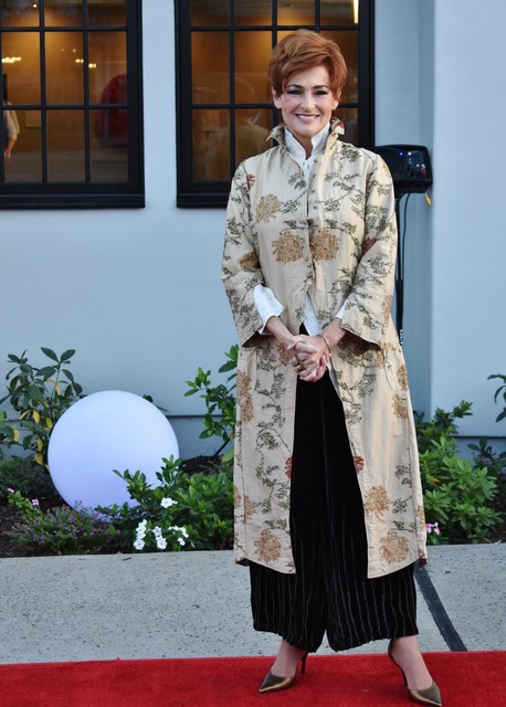 Carolyn Hennesy wore Ivey Abitz Fall preview ensemble to the opening of the Garry Marshall Theatre, where she starred in a production of Master Class.