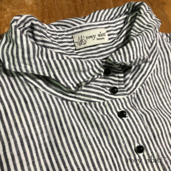 Scattergood Shirt Jacket in our wonderfully versatile Black and White Petite Stripe Linen.