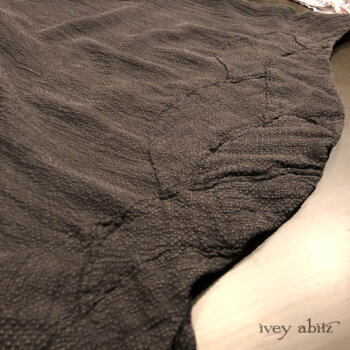 Grasmere Frock in Black Puckered Washed Weave.