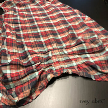 Scattergood Frock Seaside Washed Plaid Linen.