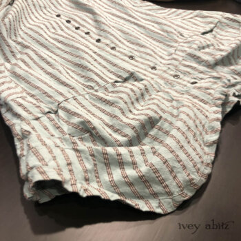 Scattergood Vest in a puckered stripe weave