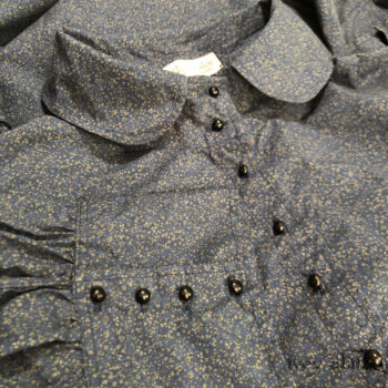 Coulson Coat Dress details. The finest newly woven cotton to last for decades, mixed with antique wooden buttons, circa 1900's.