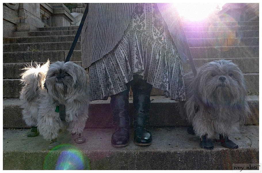Fitz Frock and Fitzgerald Coat Dress Debut, 2012, with models Artie and Wolfie.