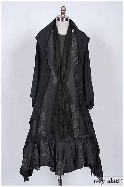 Henrietta Duster Coat and Fairholme Frock Debut (Willow Sash Around Neck), 2014.