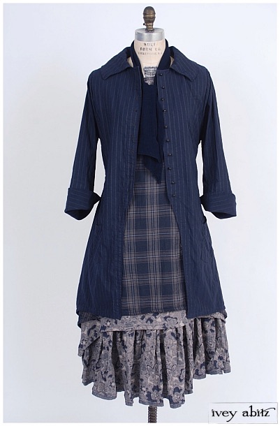 Elsie Duster Coat, Firthcliffe Frock, Blanchefleur Frock, & Clotaire Sash, 2016.