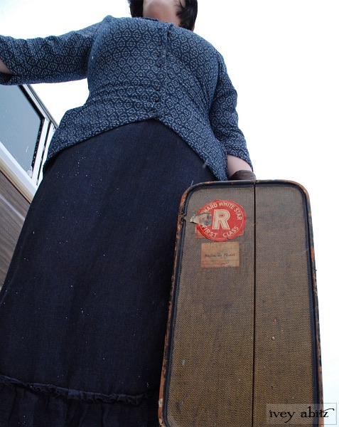 Truitt Jacket and Fennefleur Frock with vintage luggage.