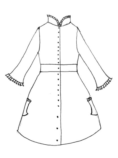 Mathilda Coat Dress drawing by Ivey Abitz