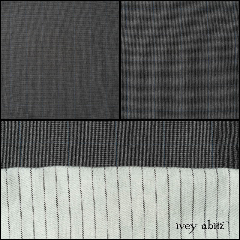 Estuary and Black Houndstooth on Pinstripe