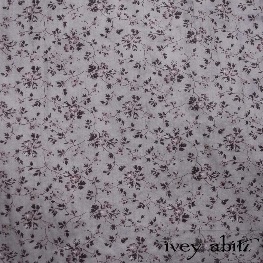 Feather Brown Floral Cotton Voile for Ivey Abitz bespoke designs
