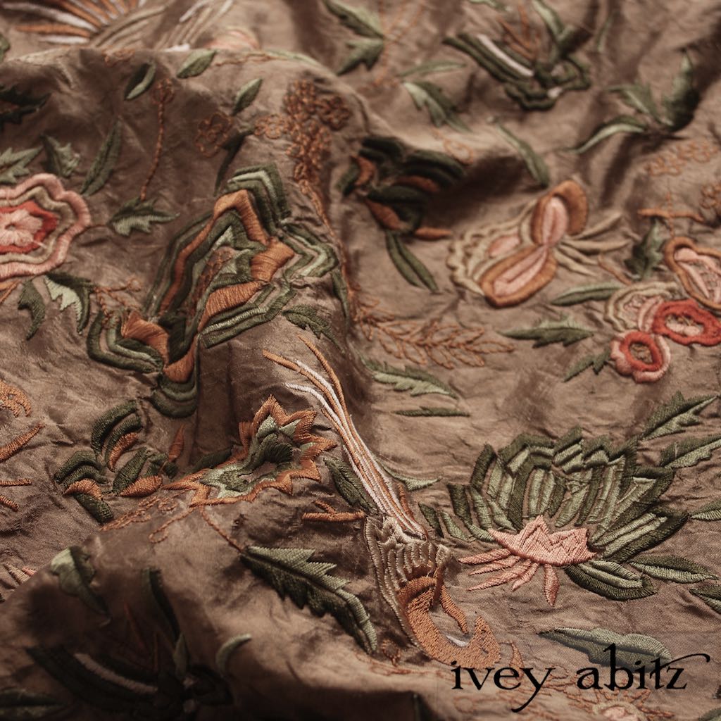 Birdsong Embroidered Silk for Ivey Abitz bespoke designs