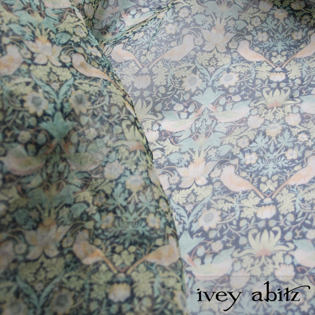 Bird and Vine Silk Organza for Ivey Abitz bespoke designs