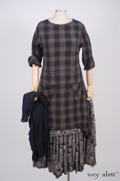 Elliot Jacket in Lakeland Lightweight Linen Knit; Dennison Dress in Lakeland Plaid Cotton Voile; Limited Edition Blanchefleur Frock in Lakeland Floral Weave