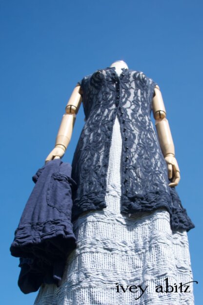 Mewland Vest in Onward Blue Soft Lace - Size M