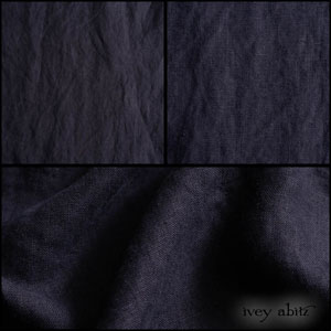 Description: A smart year round weight linen is always a good idea--especially when it is in our National Seashore deep navy hue! We like our sturdy linens best worn right after they have been tumble dried. It creates an undulating and soft texture to the weave that is so lovely and natural looking. Get out your iron if you must, but we recommend letting the linen be free to drape as it may. It is so much more pleasing this way, and we trust you will be more at ease and carefree in it, too. Content: 100 percent linen, woven in Europe. All season weave. Care: Simply hand wash or put through machine delicate cycle in cold water with a plant based detergent. We suggest using a natural fabric softener to maintain the softness we have washed into it. Tumble dry on extra-low heat with our artisan wool dryer balls to keep the relaxed effect that is featured in the Look Book. You can easily change the drape and fit by spritzing the weave with water and reshaping the silk chiffon. It is very forgiving and wonderful.