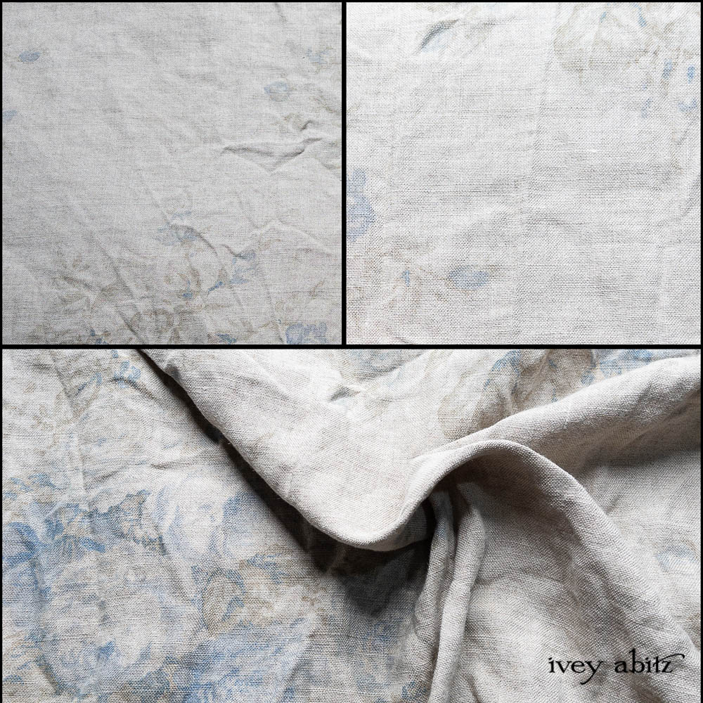 Natural and Sky Washed Floral Linen