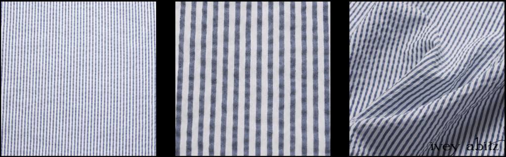 Onward Blue Puckered Striped Weave by Ivey Abitz
