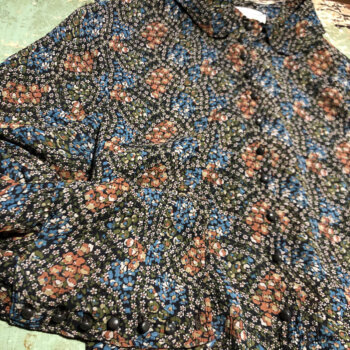 Coulson Coat Dress in a favourite floral silk chiffon. Adorned with antique wooden composition buttons from the late 1800s.