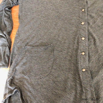 Limited Edition Gilbert Cardigan in a soft stripe knit. Adorned with antique buttons from the early 1900s.