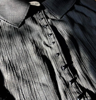 Collar and antique buttons on a beloved Elsie Duster Coat.