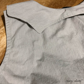 Back detail view of a Vanetten Frock in a smart pinstripe weave.