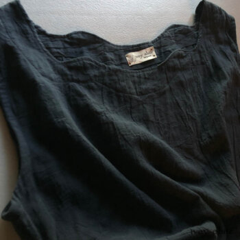 Detail of the neckline on a Harrison Frock, a new design in the IA collection.