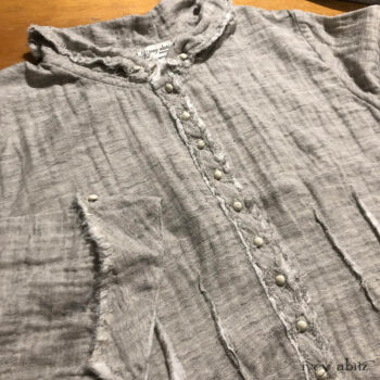 The Glenclyffe Shirt is especially fabulous in a double layered gauze. Adorned with antique buttons. This particular shirt is headed to its new home in Canada.