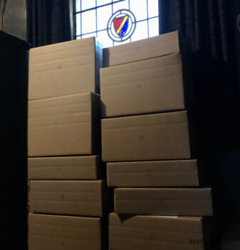 A stack of bespoke orders leaving our studio, heading to their new homes around the globe.