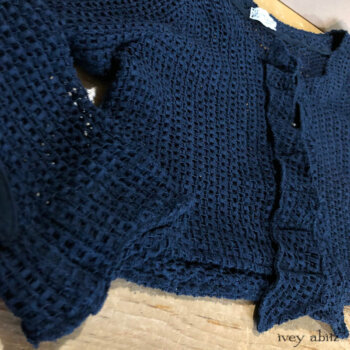 Chevallier Cardigan in a rare open weave knit.