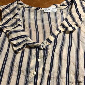 Chevallier Vest in a washed stripe silk. Adorned with antique buttons from the early 1900s.