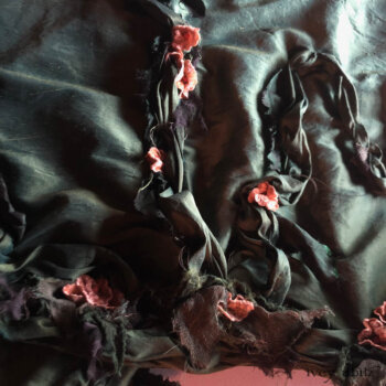 Limited Edition Vineyard Frock that sold out during the recent midsummer collection. Detailed view of the hand sculpted floral embellishments that make each Vineyard a one-of-a-kind piece.