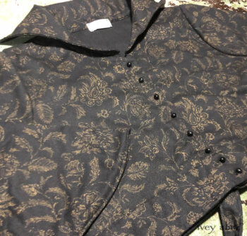 Eugenia Jacket in a striking floral weave. Adorned with antique buttons, circa early 1900s.