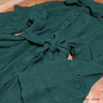 Amorette Shirt Jacket in a cozy crinkled cotton gauze.