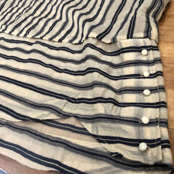 Bottom hem detail of a Harrison Frock, headed to New England to one of our very special clients. Adorned with antique buttons from the early 1900s.