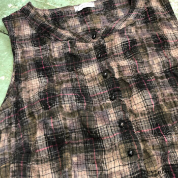 Porte Cochere Frock in a striking plaid weave.