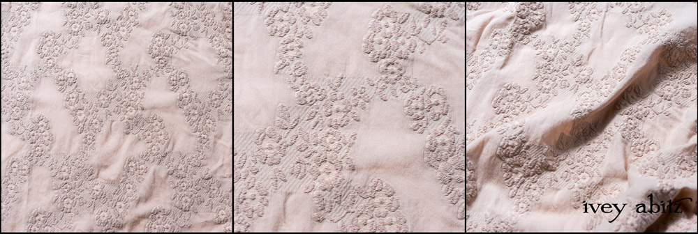 Peach Embroidered Weave