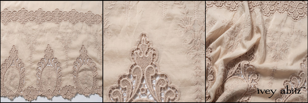 Peach Venetian Embroidered Voile