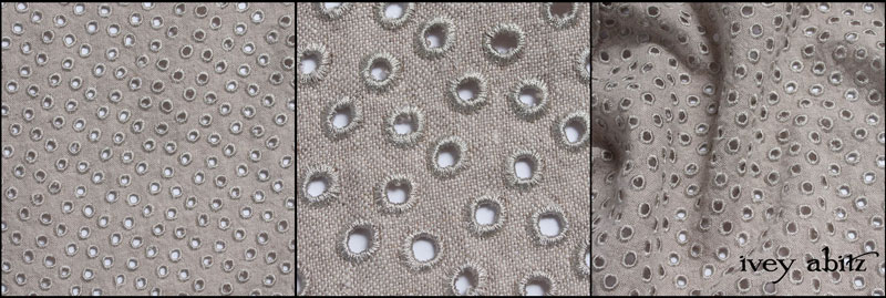 Sand Embroidered Circle Linen