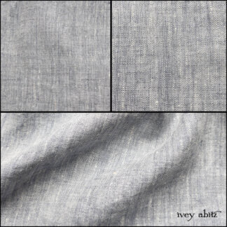 Sky and White Rustic Lightweight Washed Linen