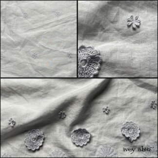 Sky Embroidered Scalloped Cotton Voile
