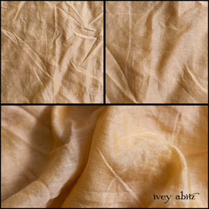 Description: Our stunning Coral and Summer Land Voiles will give your ensembles an air of elegance, assuredness, and ethereal charm. Best chosen for lightweight and flowing layering frocks, layering jackets, and lightweight shirts. We are featuring it in a muted Coral hue and our Summer Land yellow. Both are washed with a slight textured and soft crinkled effects. Content: Silk with a hint of viscose. All season weave. Care: Simply hand wash or put through machine delicate cycle in cold water with a plant based detergent. We suggest using a natural fabric softener to maintain the softness we have washed into it. Tumble dry on extra-low heat with our artisan wool dryer balls to keep the relaxed effect that is featured in the Look Book.