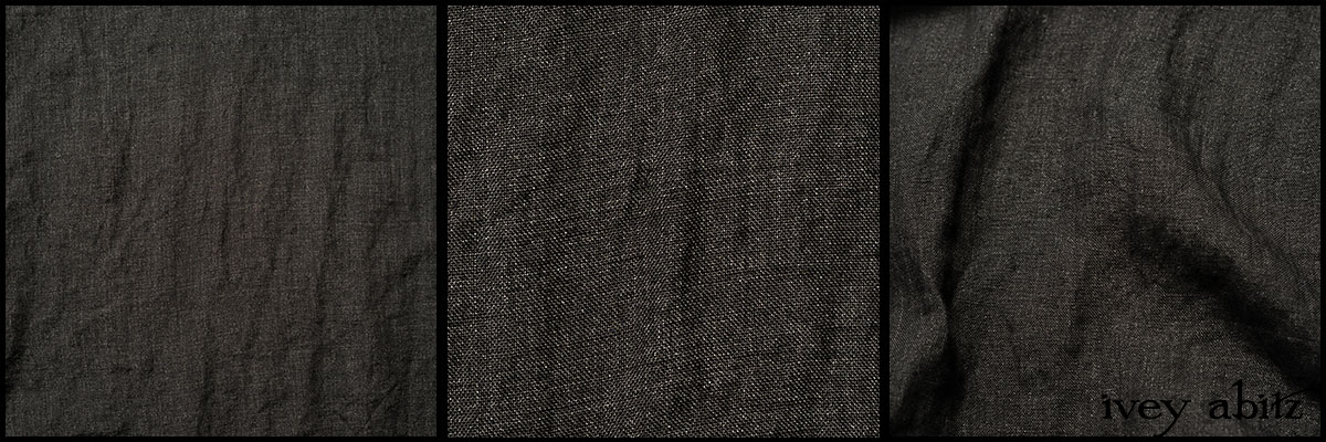 Description: A mix of black and charcoal hues are cross-woven together to achieve this multi-toned weave. Its ambiguity is its main appeal alongside its softness and relevance for any occasion. Especially for everyday life garments. It is so versatile that it lends itself well to most of our designs. Content: 100 percent washed linen. Four season weave.Care: Simply hand wash or put through machine delicate cycle in cold water with a plant based detergent. We suggest using a natural fabric softener to maintain the softness we have washed into it. Tumble dry on extra-low heat with our artisan wool dryer balls to keep the relaxed effect that is featured in the Look Book.