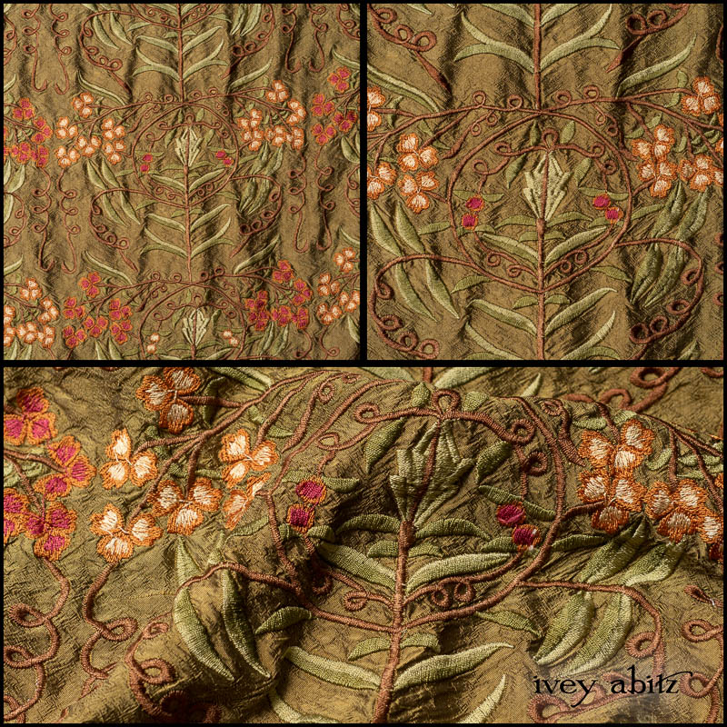 Woodlawn Vine Embroidered Washed Silk